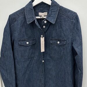 Martha Stewart Navy Button Down Shirt